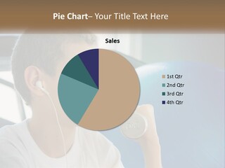 A Young Man Listening To Music With Headphones PowerPoint Template