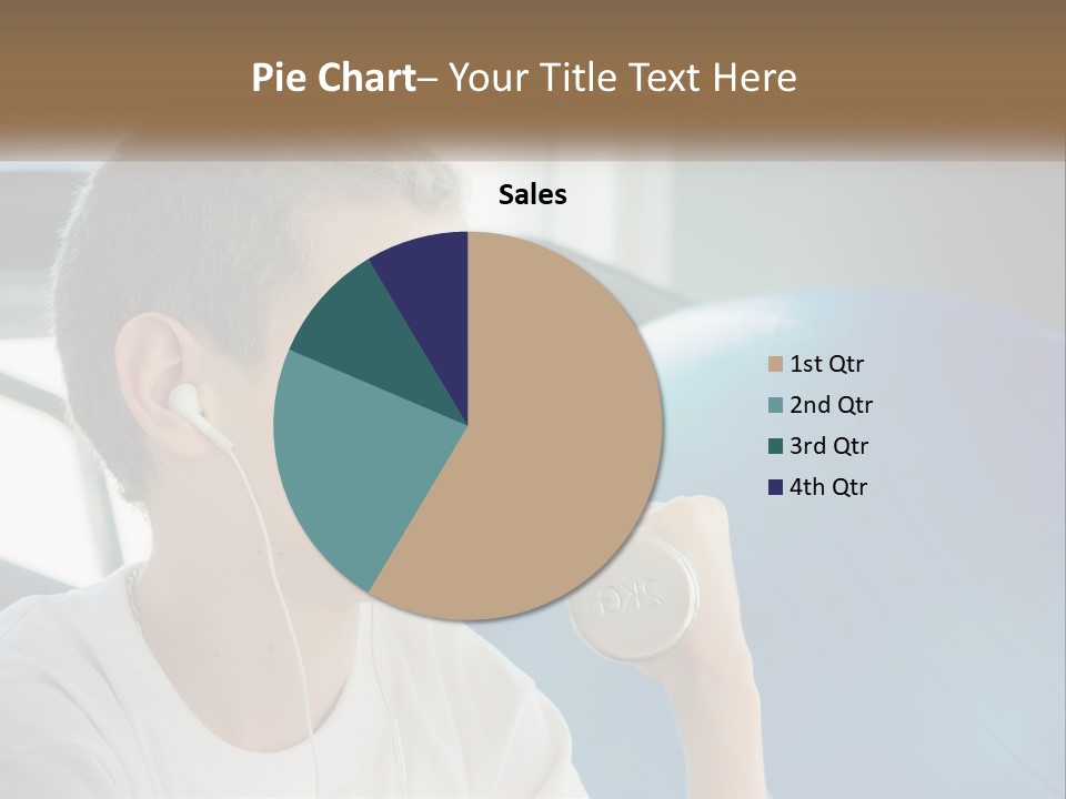 A Young Man Listening To Music With Headphones PowerPoint Template
