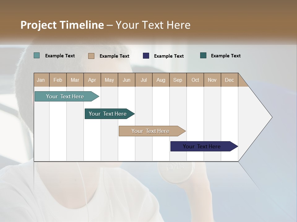 A Young Man Listening To Music With Headphones PowerPoint Template