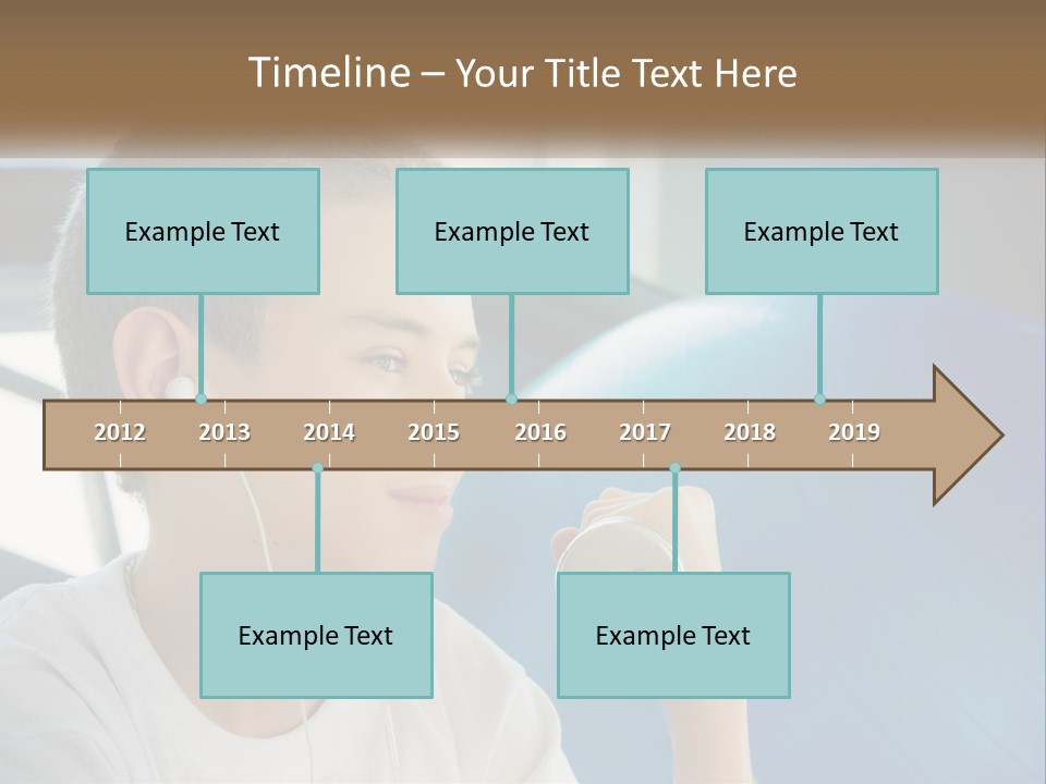 A Young Man Listening To Music With Headphones PowerPoint Template