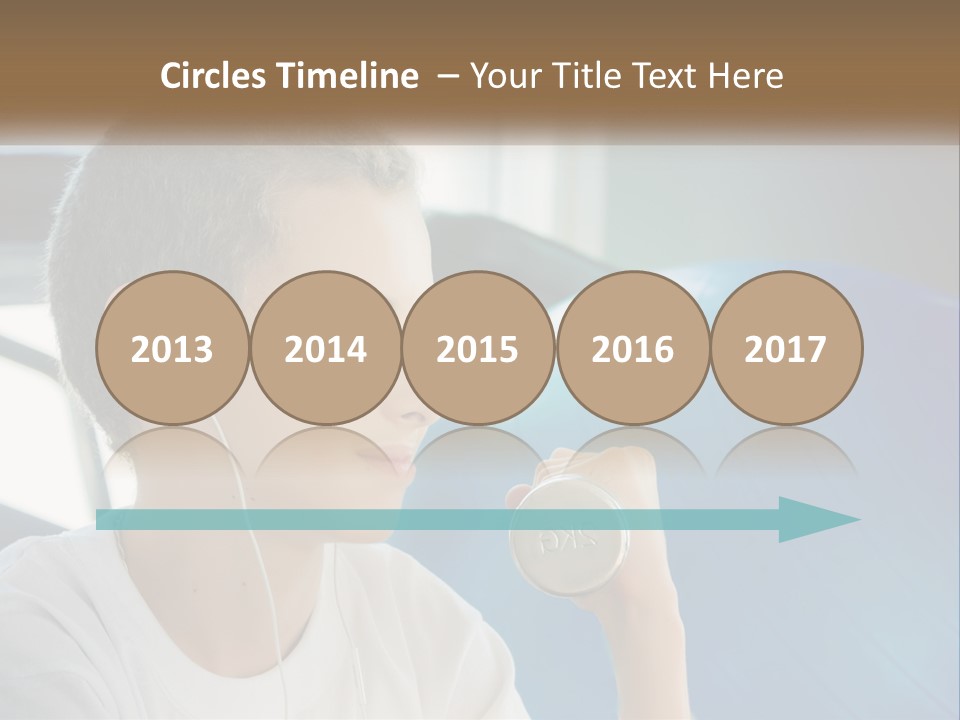 A Young Man Listening To Music With Headphones PowerPoint Template