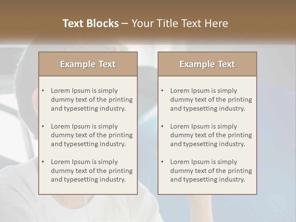 A Young Man Listening To Music With Headphones PowerPoint Template