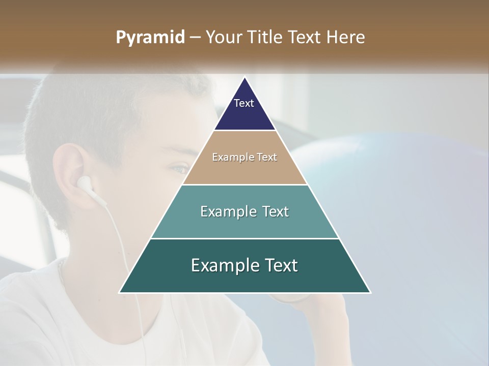 A Young Man Listening To Music With Headphones PowerPoint Template