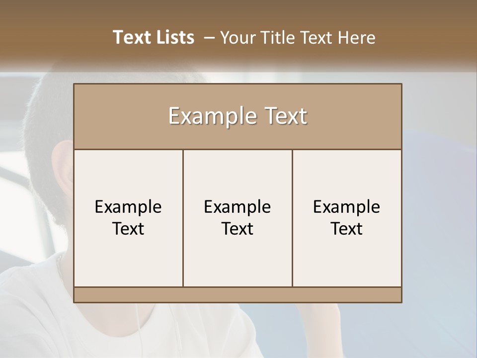 A Young Man Listening To Music With Headphones PowerPoint Template