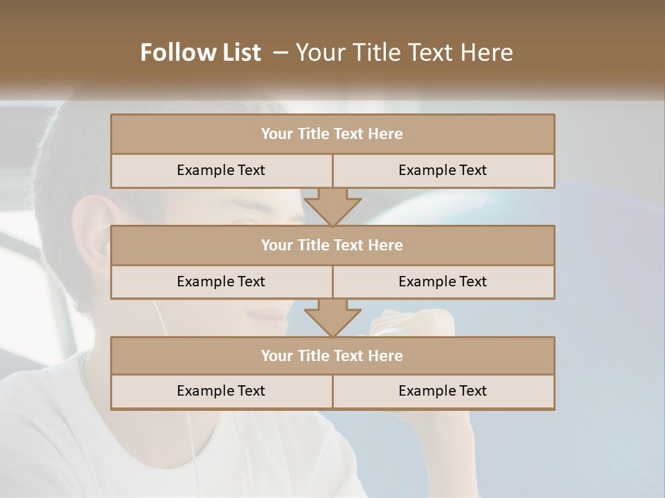A Young Man Listening To Music With Headphones PowerPoint Template