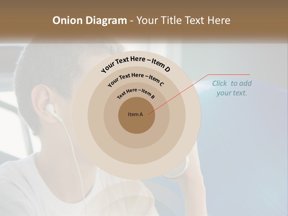 A Young Man Listening To Music With Headphones PowerPoint Template