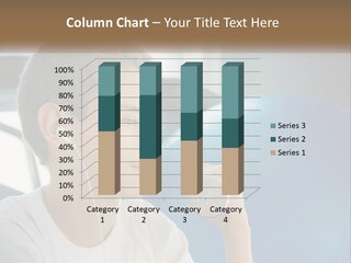 A Young Man Listening To Music With Headphones PowerPoint Template