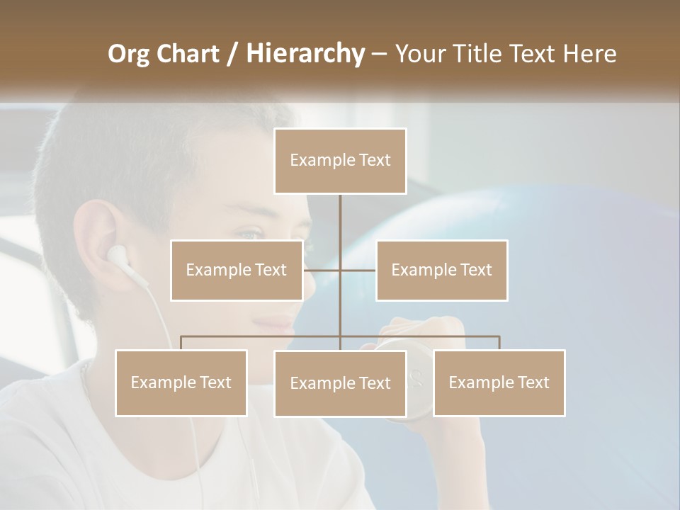 A Young Man Listening To Music With Headphones PowerPoint Template