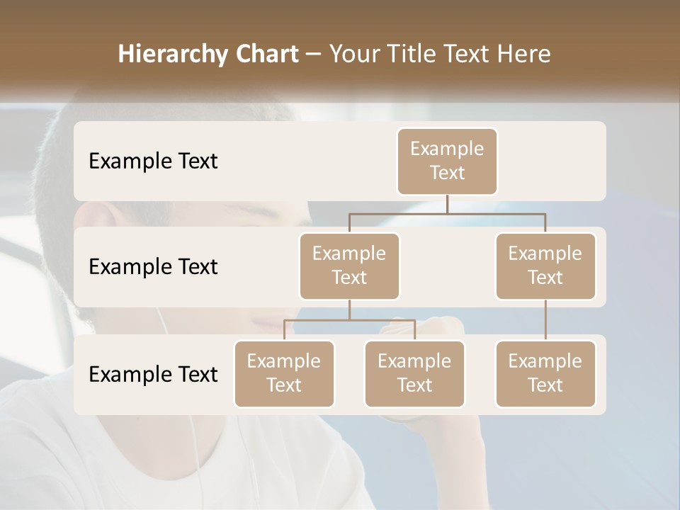 A Young Man Listening To Music With Headphones PowerPoint Template