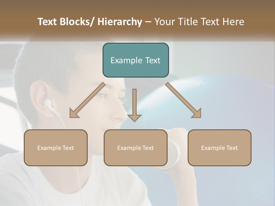 A Young Man Listening To Music With Headphones PowerPoint Template