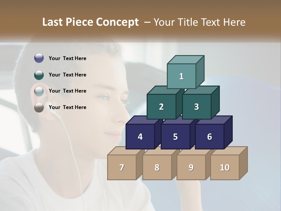 A Young Man Listening To Music With Headphones PowerPoint Template