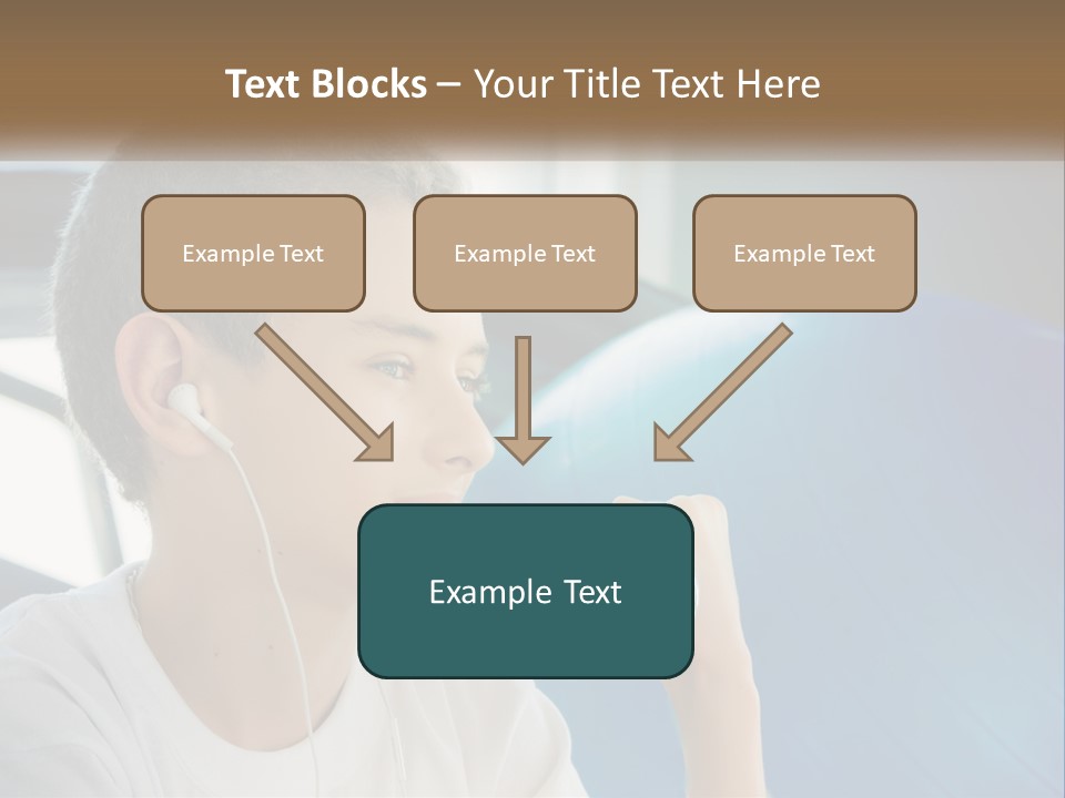 A Young Man Listening To Music With Headphones PowerPoint Template