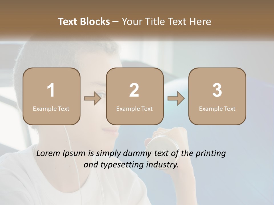 A Young Man Listening To Music With Headphones PowerPoint Template