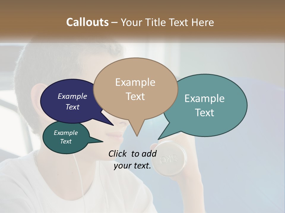 A Young Man Listening To Music With Headphones PowerPoint Template