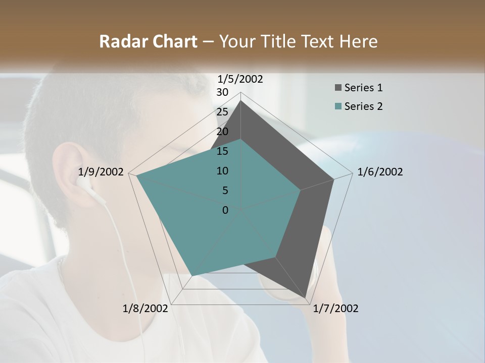 A Young Man Listening To Music With Headphones PowerPoint Template