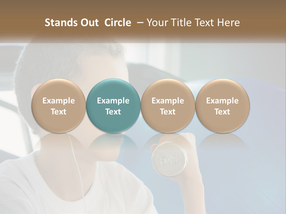 A Young Man Listening To Music With Headphones PowerPoint Template