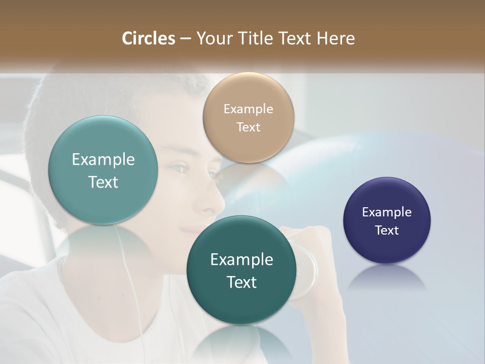 A Young Man Listening To Music With Headphones PowerPoint Template