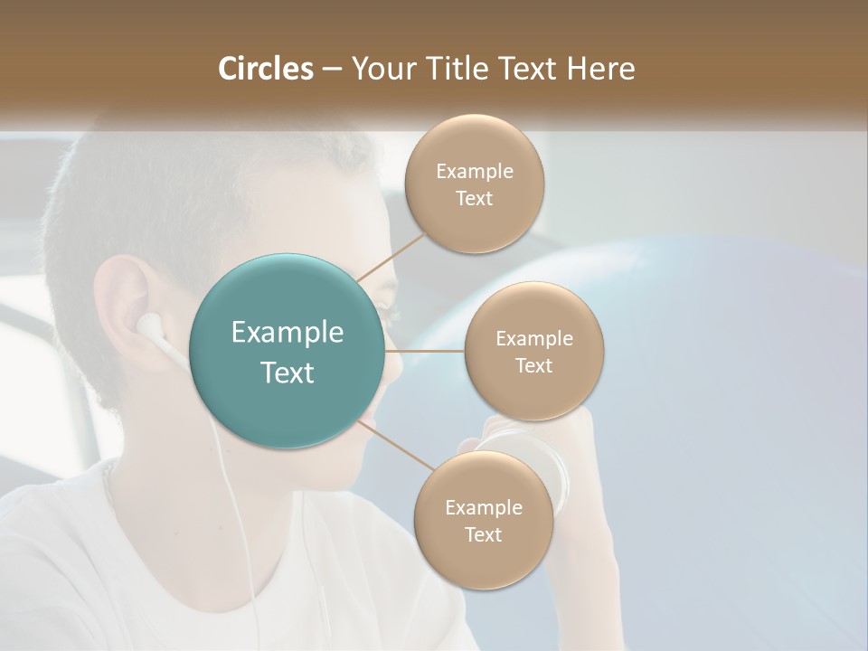 A Young Man Listening To Music With Headphones PowerPoint Template