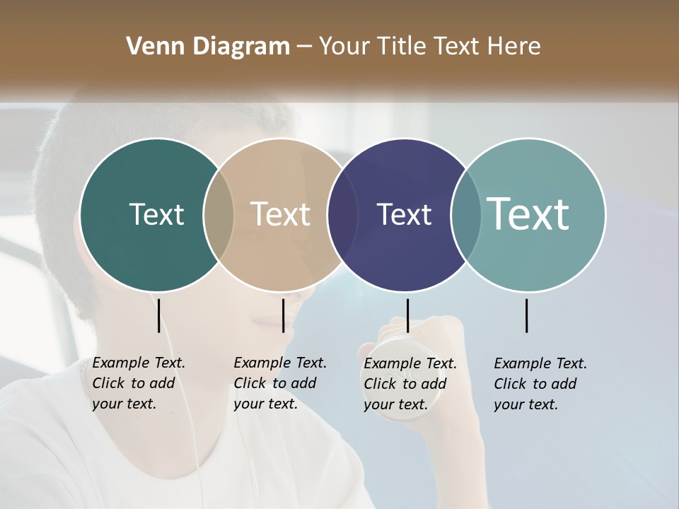 A Young Man Listening To Music With Headphones PowerPoint Template