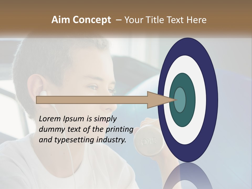 A Young Man Listening To Music With Headphones PowerPoint Template