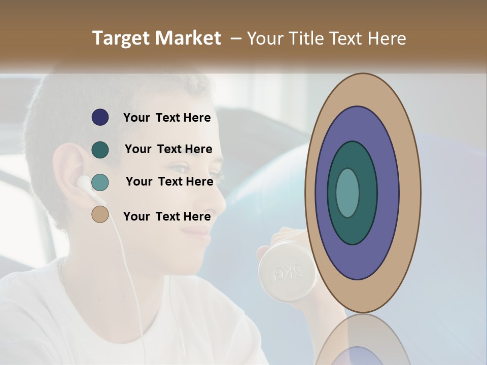 A Young Man Listening To Music With Headphones PowerPoint Template