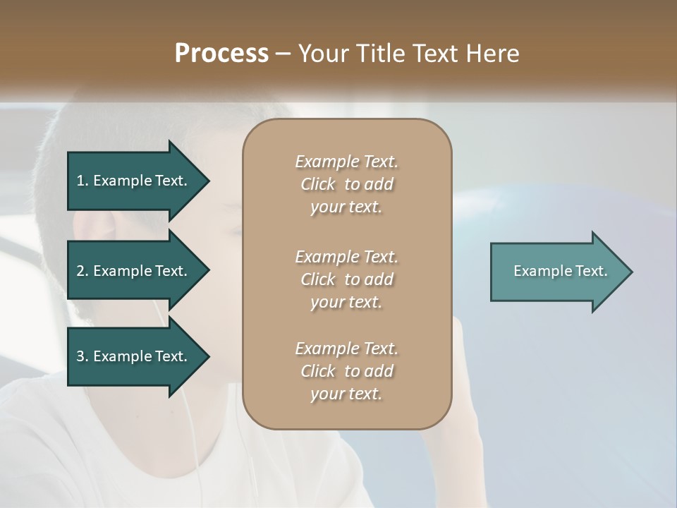 A Young Man Listening To Music With Headphones PowerPoint Template