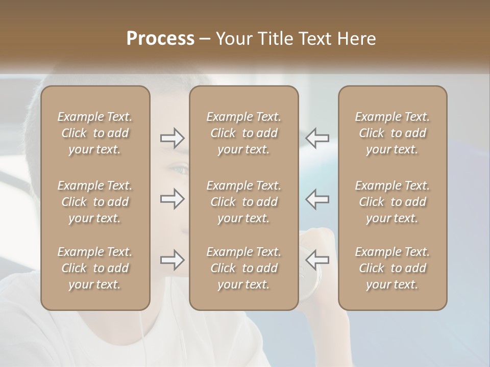 A Young Man Listening To Music With Headphones PowerPoint Template