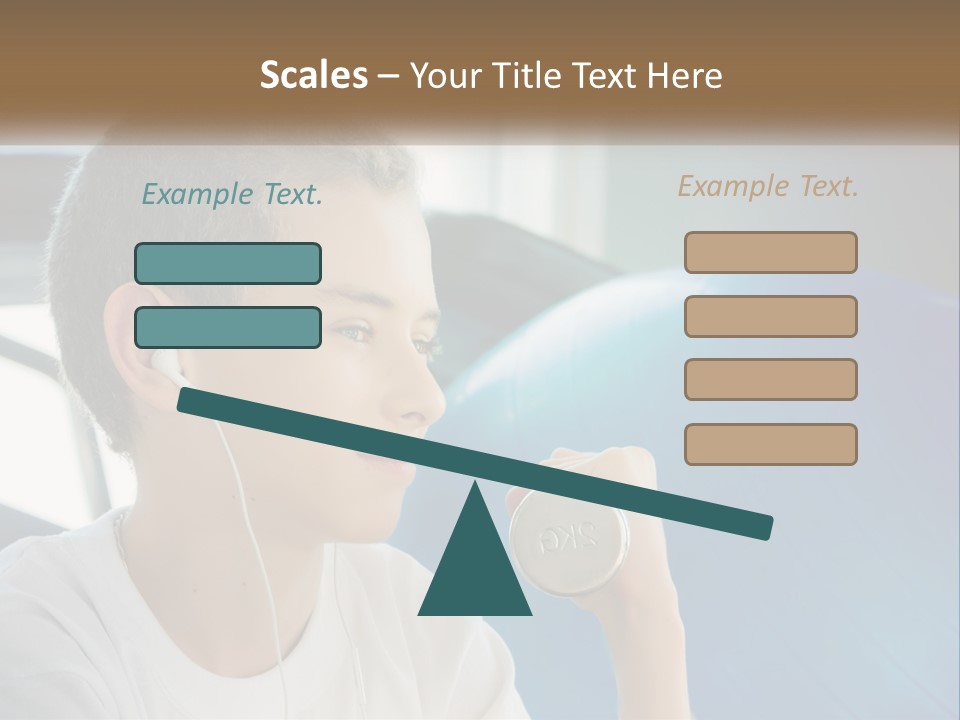 A Young Man Listening To Music With Headphones PowerPoint Template