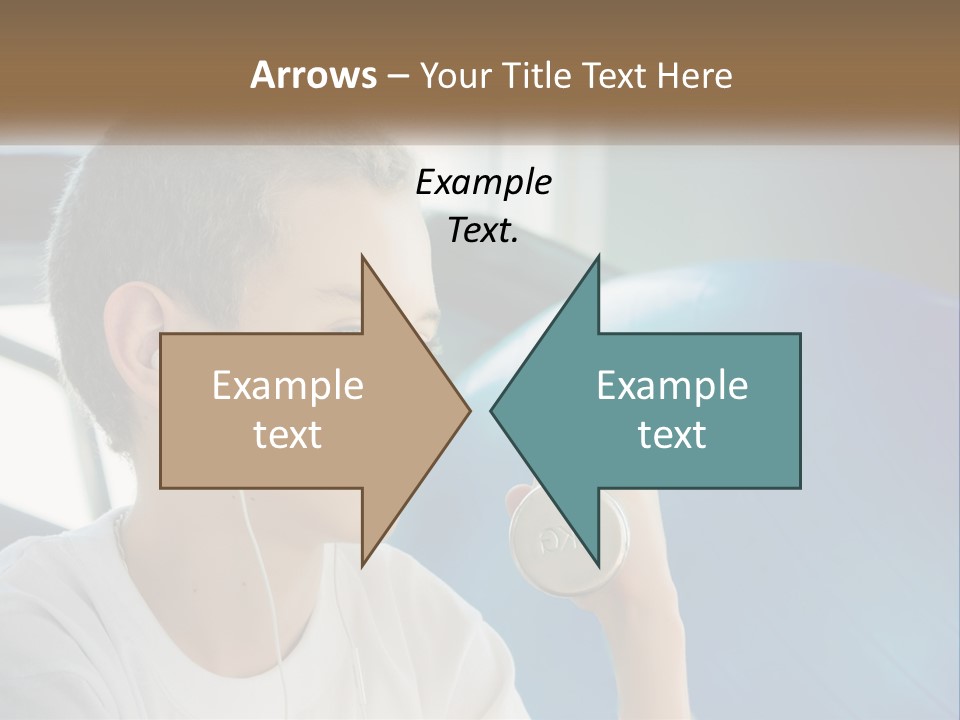 A Young Man Listening To Music With Headphones PowerPoint Template