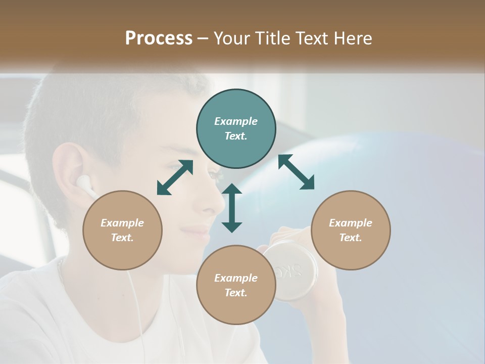 A Young Man Listening To Music With Headphones PowerPoint Template