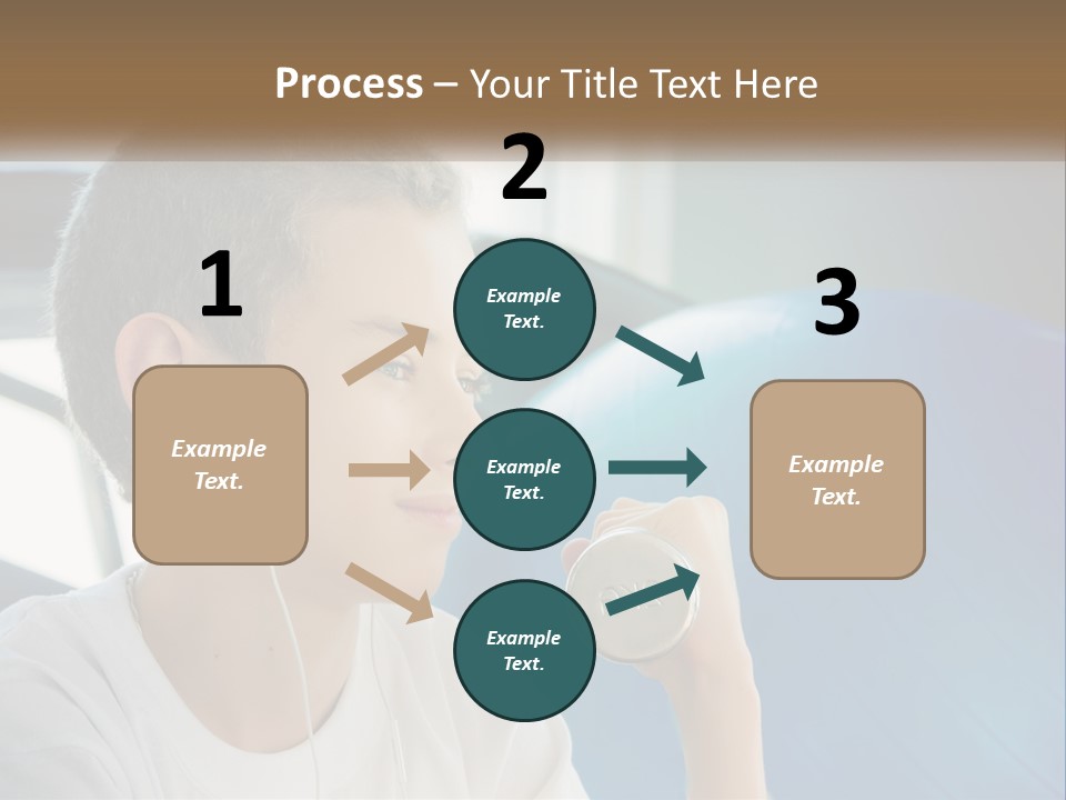 A Young Man Listening To Music With Headphones PowerPoint Template