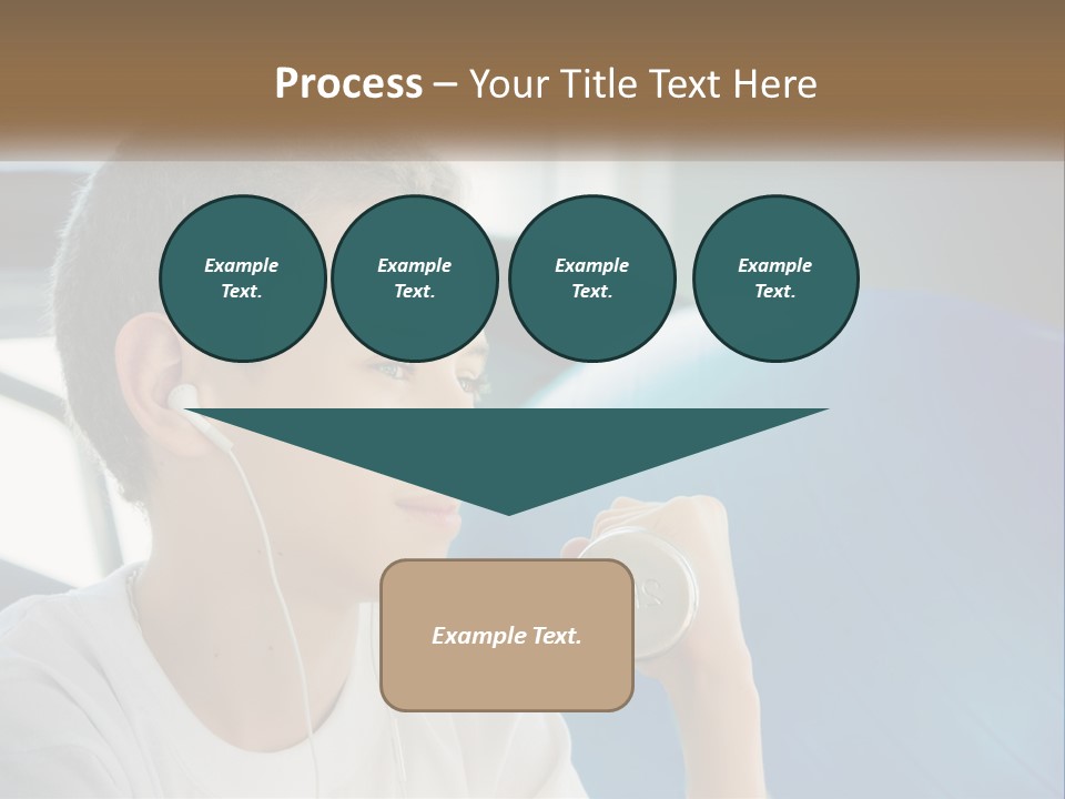 A Young Man Listening To Music With Headphones PowerPoint Template