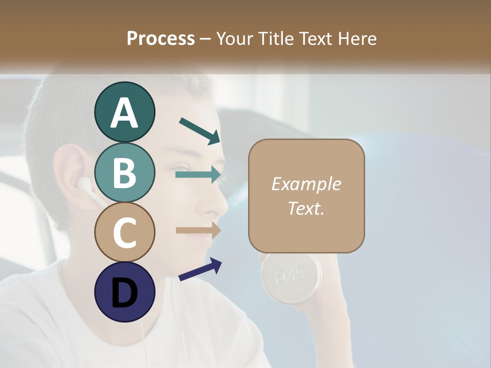 A Young Man Listening To Music With Headphones PowerPoint Template