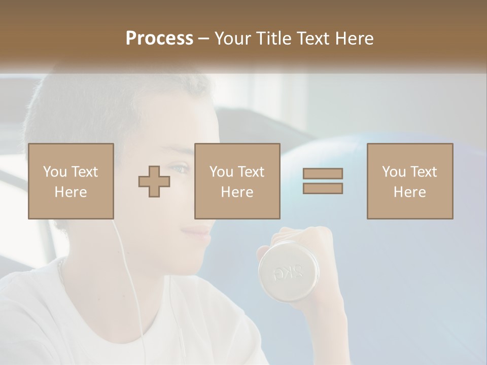 A Young Man Listening To Music With Headphones PowerPoint Template