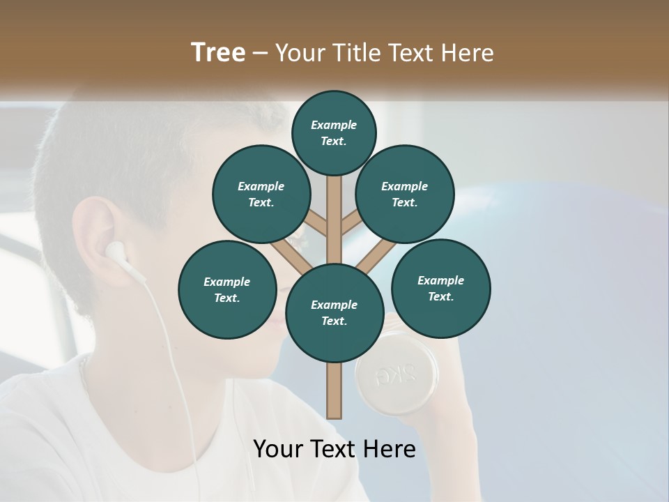 A Young Man Listening To Music With Headphones PowerPoint Template