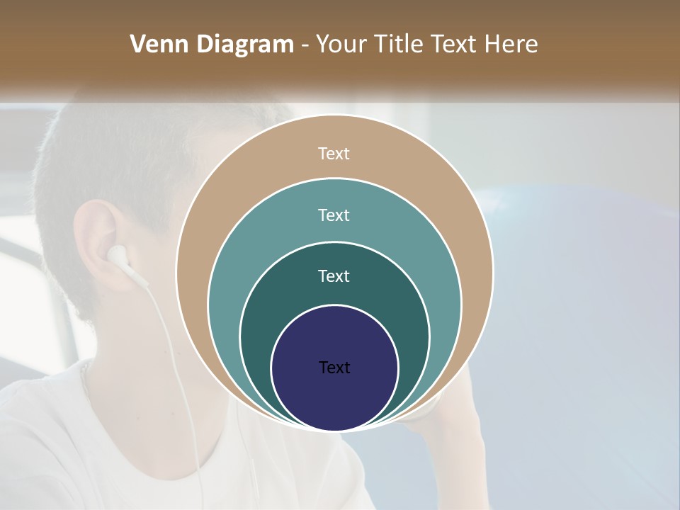 A Young Man Listening To Music With Headphones PowerPoint Template