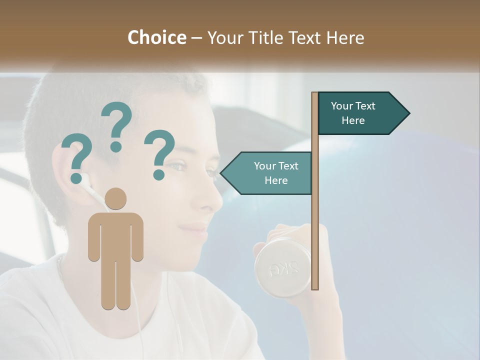 A Young Man Listening To Music With Headphones PowerPoint Template