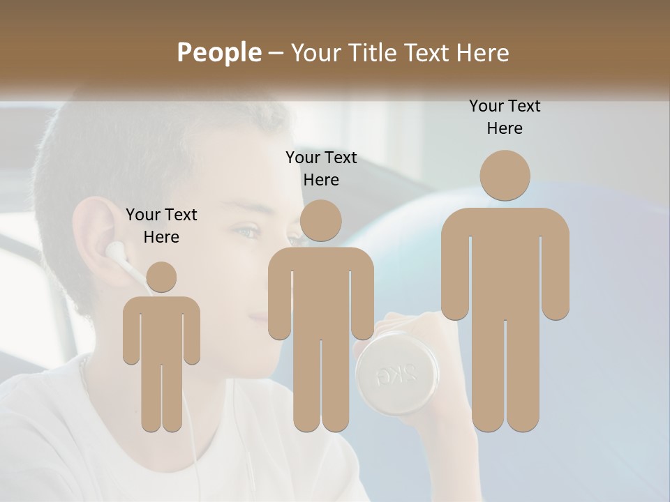 A Young Man Listening To Music With Headphones PowerPoint Template