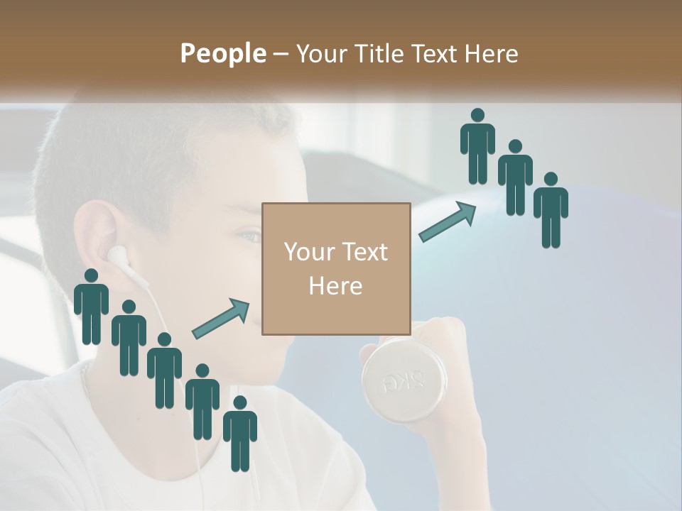 A Young Man Listening To Music With Headphones PowerPoint Template