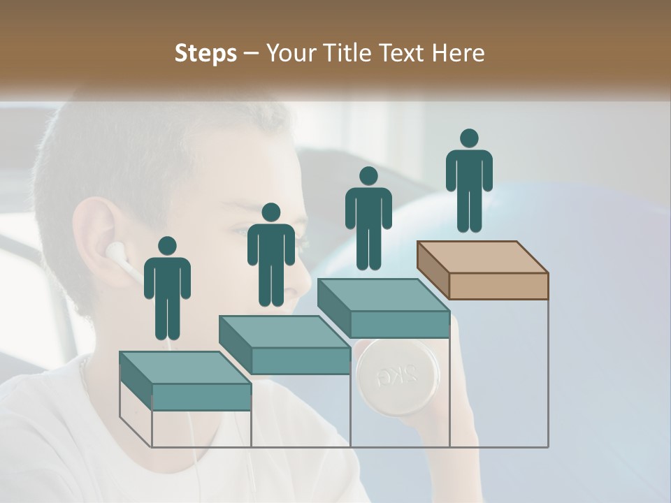 A Young Man Listening To Music With Headphones PowerPoint Template