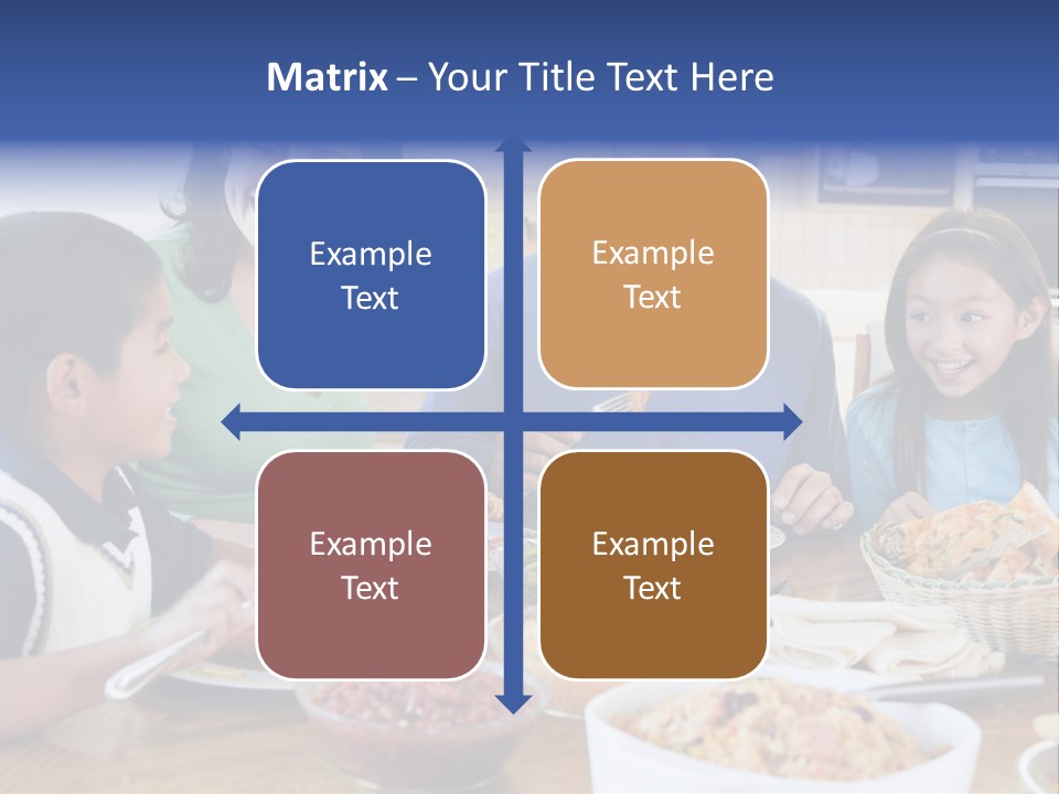 A Family Eating A Meal Together At A Table PowerPoint Template