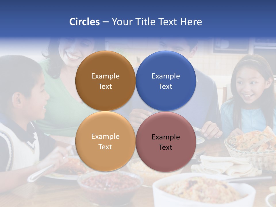 A Family Eating A Meal Together At A Table PowerPoint Template
