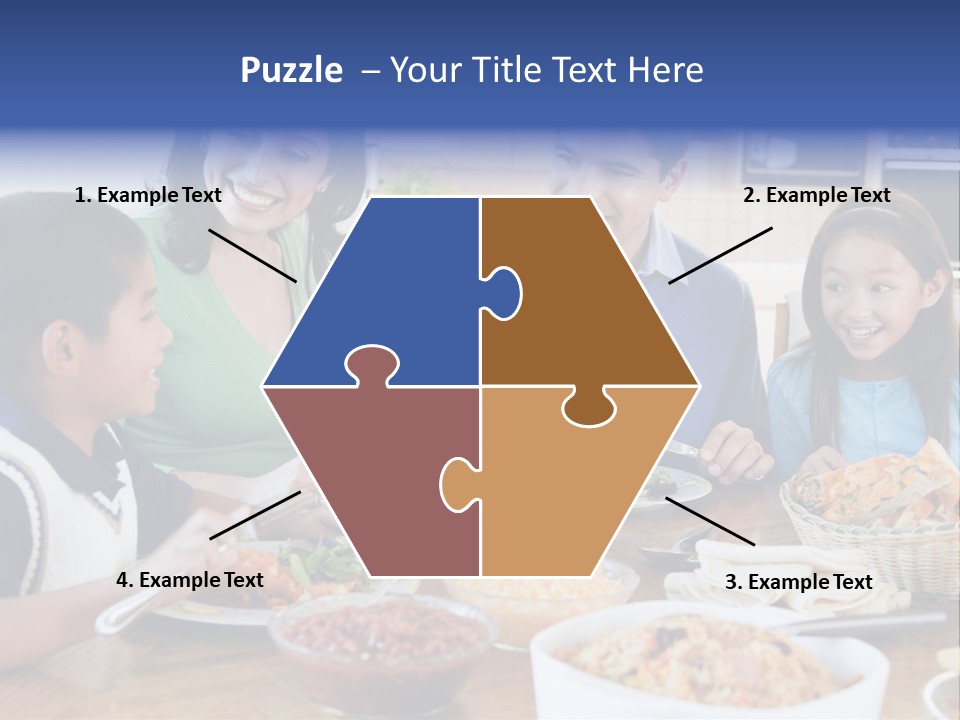 A Family Eating A Meal Together At A Table PowerPoint Template