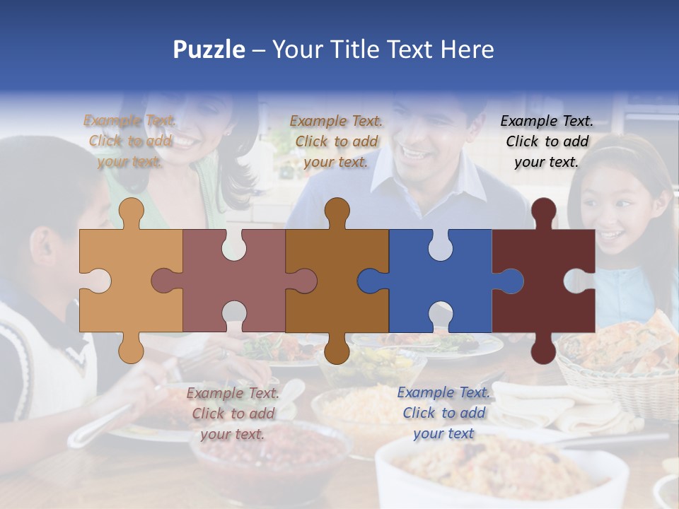 A Family Eating A Meal Together At A Table PowerPoint Template