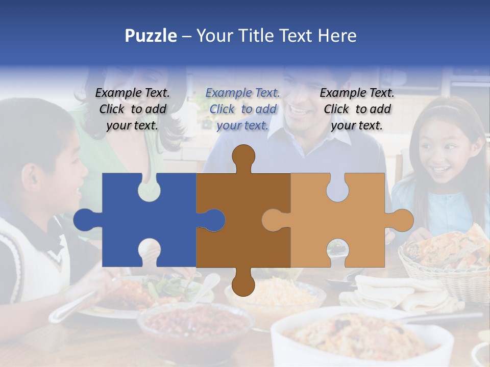 A Family Eating A Meal Together At A Table PowerPoint Template