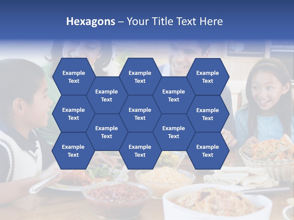 A Family Eating A Meal Together At A Table PowerPoint Template