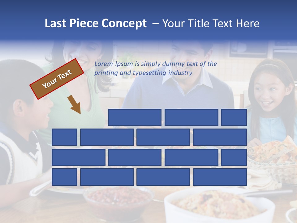 A Family Eating A Meal Together At A Table PowerPoint Template