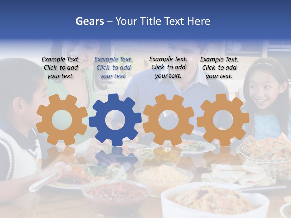 A Family Eating A Meal Together At A Table PowerPoint Template