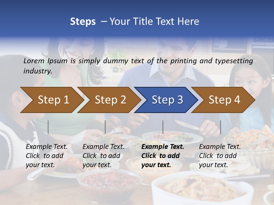 A Family Eating A Meal Together At A Table PowerPoint Template