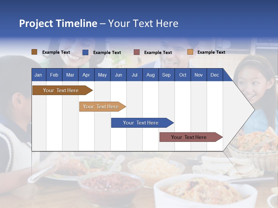A Family Eating A Meal Together At A Table PowerPoint Template